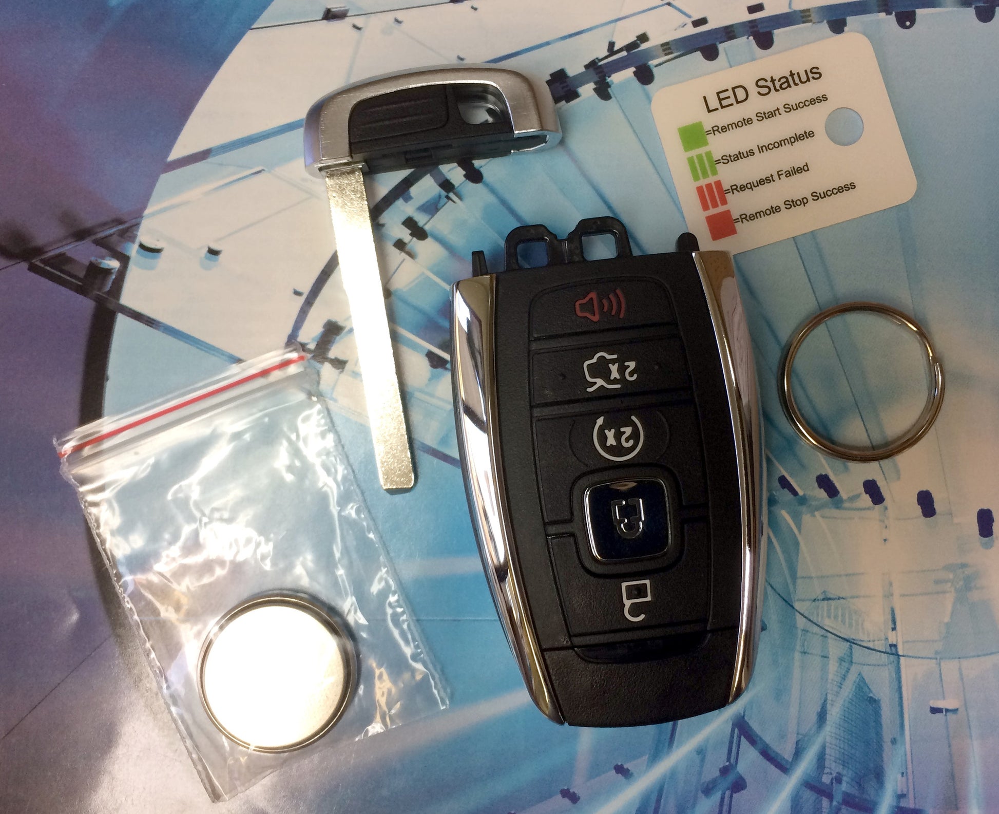 Lincoln 2017-2018 MKZ, MKC, Continental, Navigator 5 Button Remote w/ Insert Key (Original) - FCC ID: M3N-A2C31243300 - ZIPPY LOCKSHOP