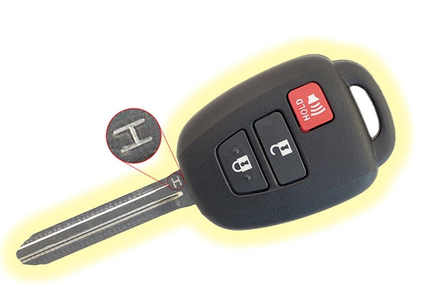Toyota 2013-2018 Rav 4, Highlander, Tacoma 3 Btn Remote Head Key (H Chip) - FCC ID: GQ4-52T , GQ452T
